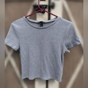 Forever 21 Light Gray Ribbed Crop Top
